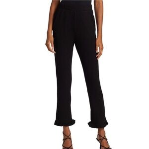 n:Philanthropy Talker Rib Knit Ruffle Hem Black Elastic Waist Pants SMALL